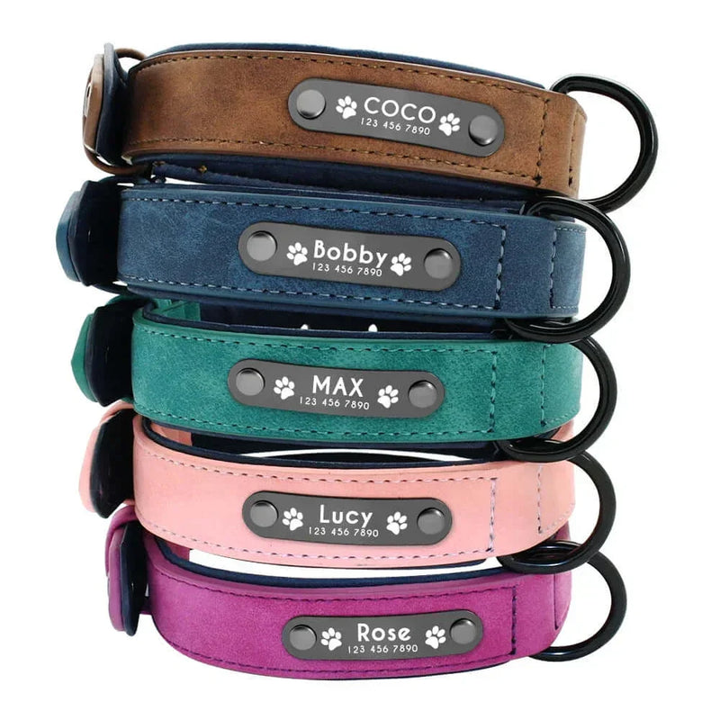 Load image into Gallery viewer, Custom Leather Dog Collars for Small Medium Large Dogs - Pitbull, Bulldog, Beagle

