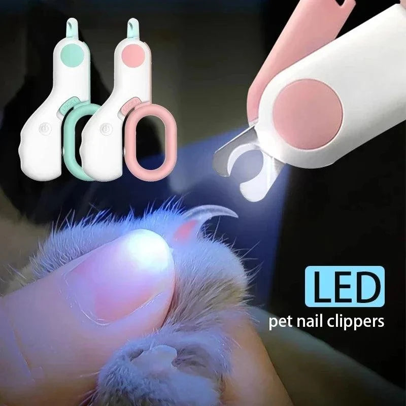 Load image into Gallery viewer, LED Pet Nail Clippers with built-in light for precise grooming of cats and small dogs.
