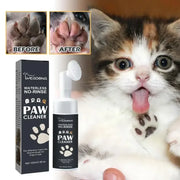 Premium Pet Paw Cleaner Foam - No-Rinse Organic Cleanser with Silicone Brush