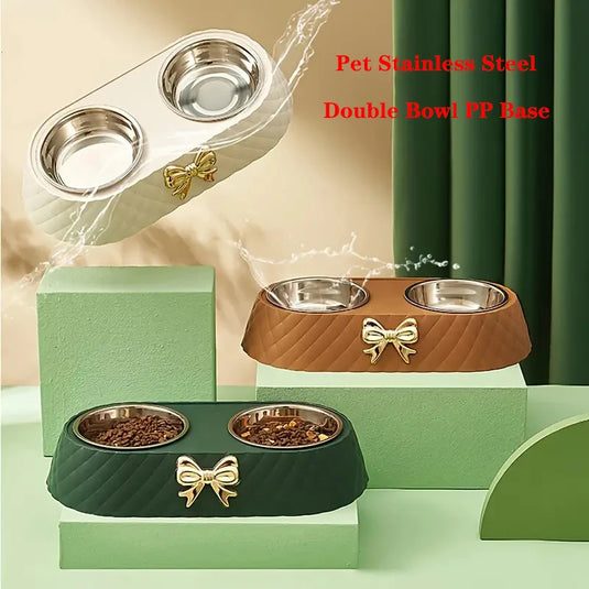 Double Pet Bowl Set – Stainless Steel Feeder