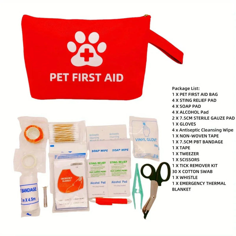 Load image into Gallery viewer, Reflective pet emergency travel kit, waterproof first aid for dogs and cats.
