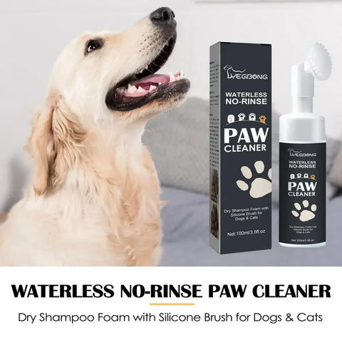 Premium Pet Paw Cleaner Foam - No-Rinse Organic Cleanser with Silicone Brush