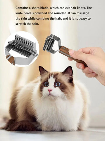 Sustainable Pet Grooming Set with wooden comb and stainless steel nail clipper for eco-friendly pet care.