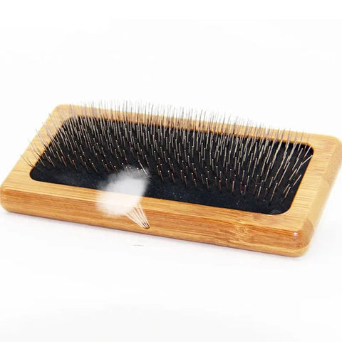 Eco-Friendly Bamboo Pet Grooming Brush for dogs and cats.