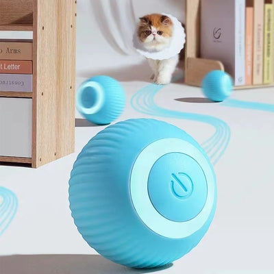 Eco-Smart Interactive Pet Ball in motion, USB rechargeable toy for cats and dogs, promoting active play indoors.