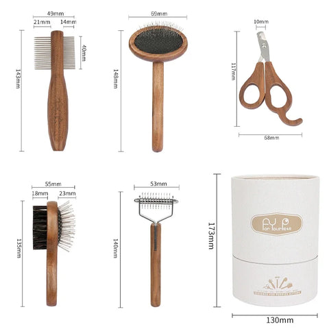 Wood Pet Grooming Kit & Natural Nail Care