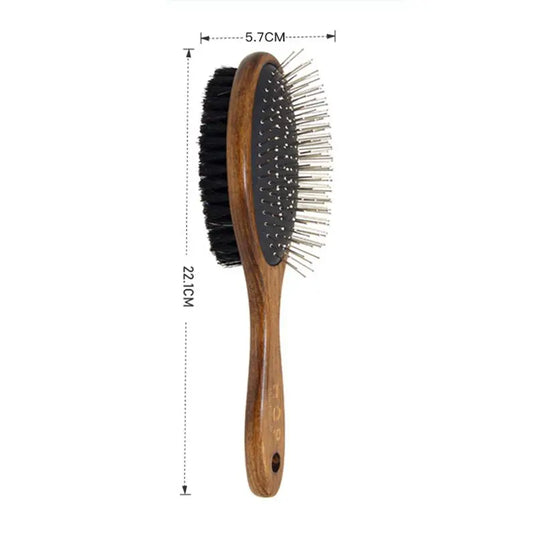 Sustainable Wood & Stainless Steel Pet Grooming Set